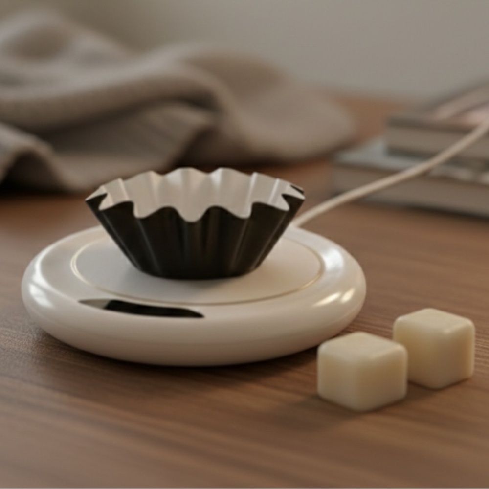 White Electric Wax Warmer Kit- comes with wax melts & reusable liner cups